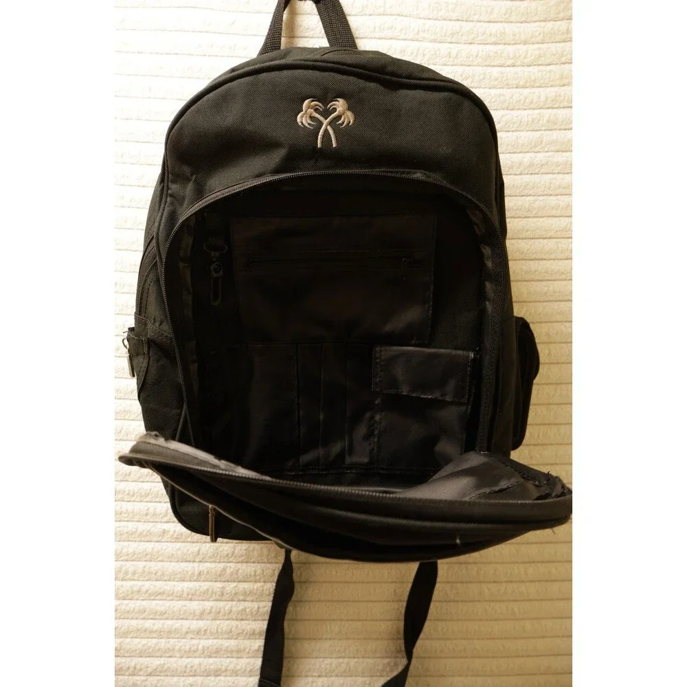 In-N-Out Burger Exclusive Embroidered Black Backpack Multi Pocket Utility Rare